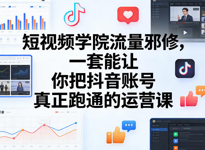 短视频学院流量邪修，一套能让你把抖音账号真正跑通的运营课 - 项目资源网