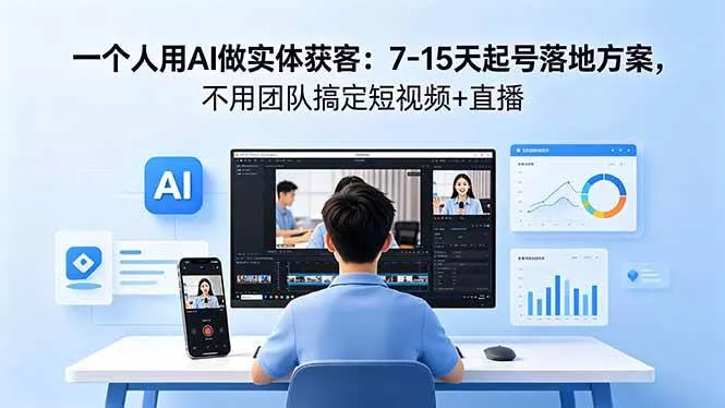 （18432期）一个人用AI做实体获客：7-15天起号落地方案，不用团队搞定短视频+直播 - 项目资源网