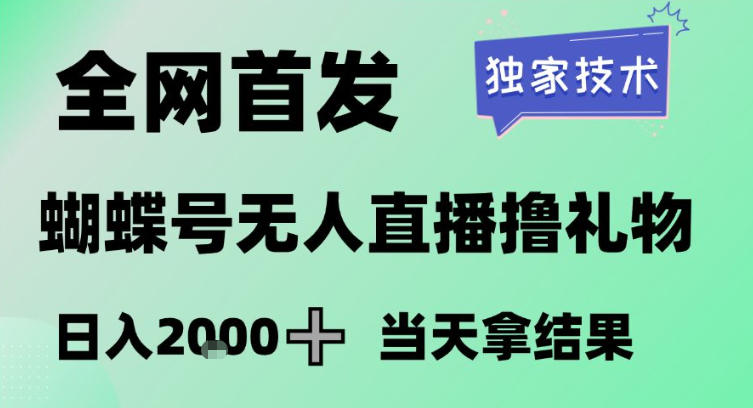 2026最新蝴蝶号无人直播掘金，独家技术，全网首发小白做了一个月收益3W，长期稳定可做【揭秘】 - 项目资源网