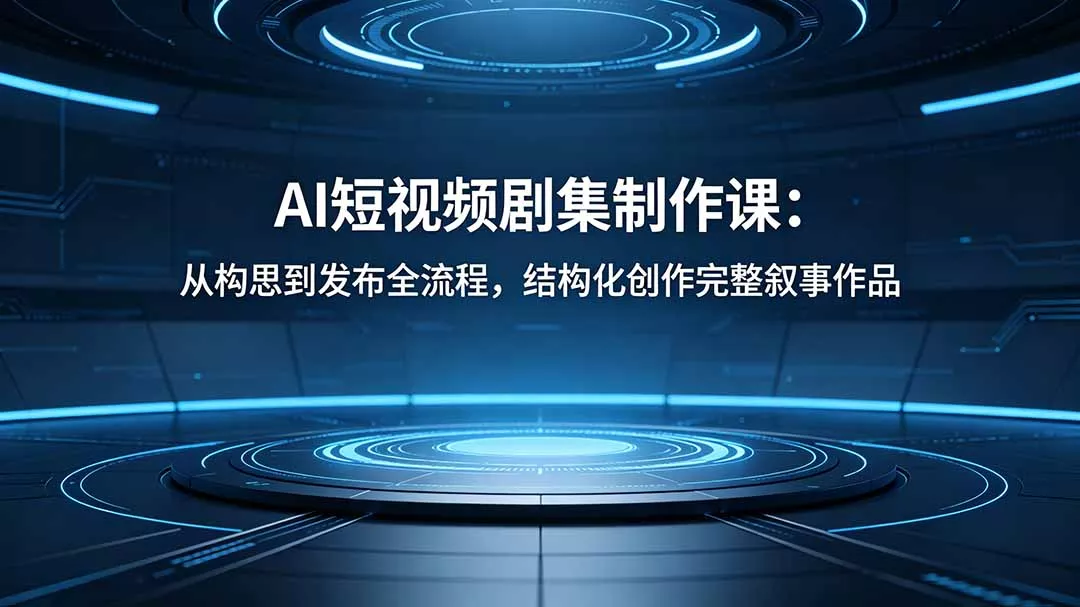 AI短视频剧集制作课：从构思到发布全流程，结构化创作完整叙事作品