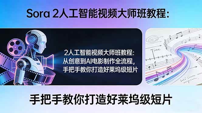 （17688期）Sora 2人工智能视频大师班教程：从创意到AI电影制作全流程，手把手教你打造好莱坞级短片 - 项目资源网