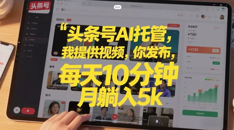 头条号AI托管，我提供视频，你发布，每天10分钟，月躺入5k+【揭秘】 - 项目资源网
