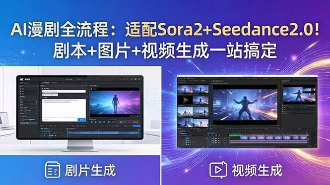 （18400期）AI漫剧全流程：适配Sora2+Seedance2.0！剧本+图片+视频生成一站搞定 - 项目资源网