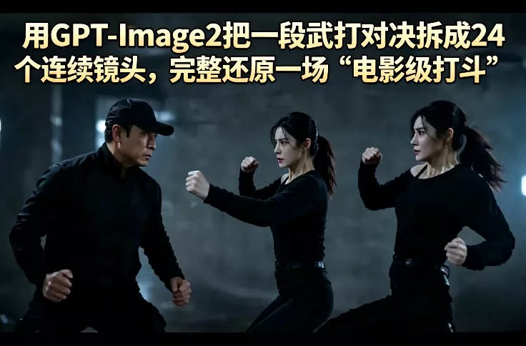 用GPT-Image2把一段武打对决拆成24个连续镜头，完整还原一场“电影级打斗” - 项目资源网