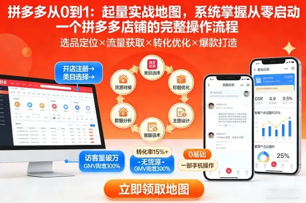 拼多多从0到1：起量实战地图，系统掌握从零启动一个拼多多店铺的完整操作流程 - 项目资源网