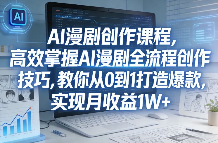 某社群AI漫剧创作课程，高效掌握AI漫剧全流程创作技巧，教你从0到1打造爆款，实现月收益1W+ - 项目资源网