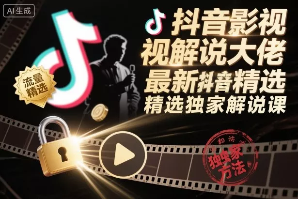 抖音影视解说大佬最新抖音进精选和独家方法，精选独家解说课 - 项目资源网