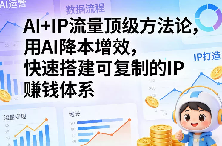 AI+IP流量顶级方法论，用AI降本增效，快速搭建可复制的IP賺钱体系 - 项目资源网
