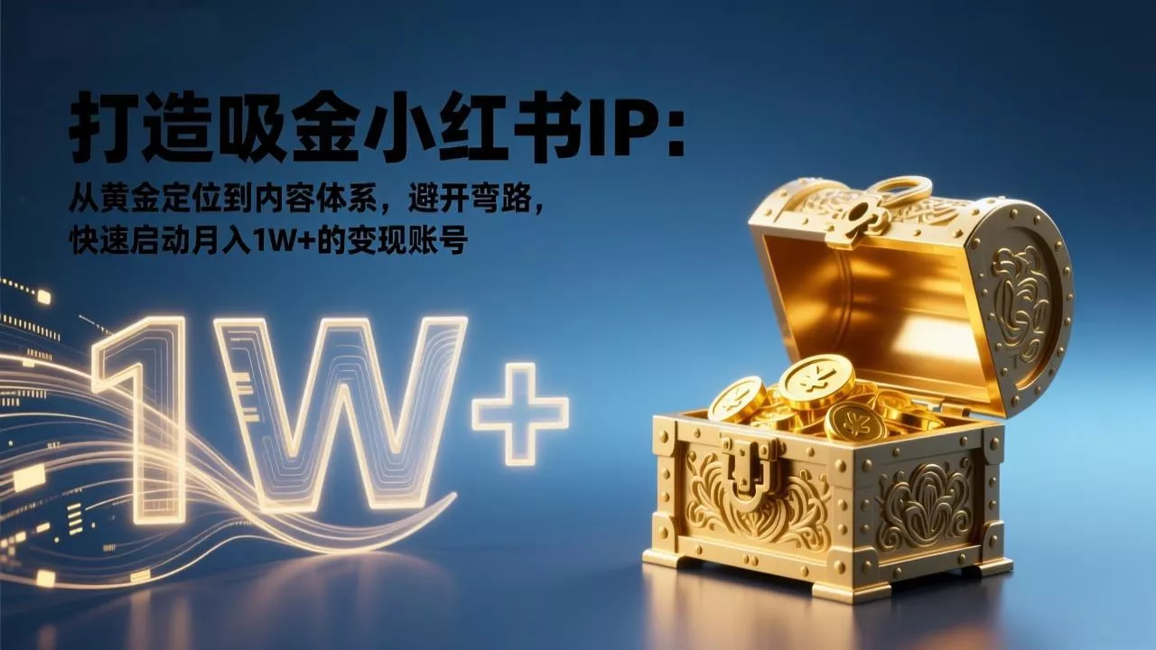 打造吸金小红书IP：从黄金定位到内容体系，避开弯路，快速启动月入1W+的变现账号 - 项目资源网