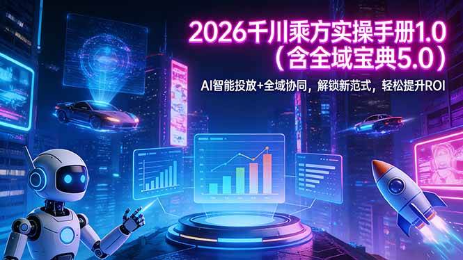 （17625期）2026 千川乘方实操手册 1.0（含全域宝典 5.0）AI 智能投放+全域协同，解锁新范式，轻松提升ROI - 项目资源网