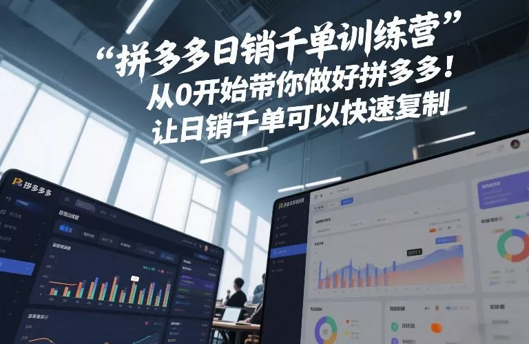 拼多多日销千单训练营，从0开始带你做好拼多多，让日销千单可以快速复制(更新26年4月) - 项目资源网