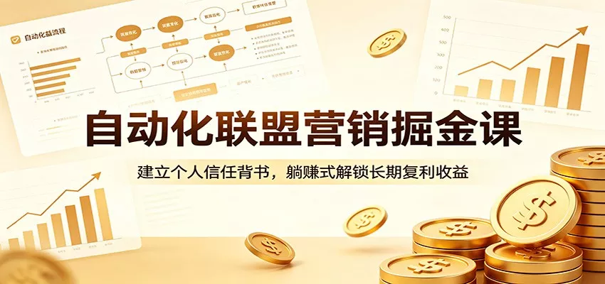自动化联盟营销掘金课：建立个人信任背书，躺赚式解锁长期复利收益 - 项目资源网