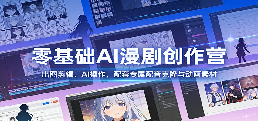 零基础AI漫剧创作营：出图剪辑、AI操作，配套专属配音克隆与动画素材 - 项目资源网