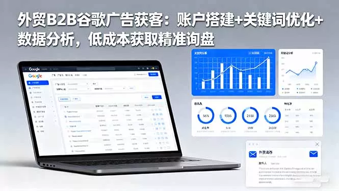 外贸B2B 谷歌广告获客：账户搭建+关键词优化+数据分析 低成本获取精准询盘 - 项目资源网