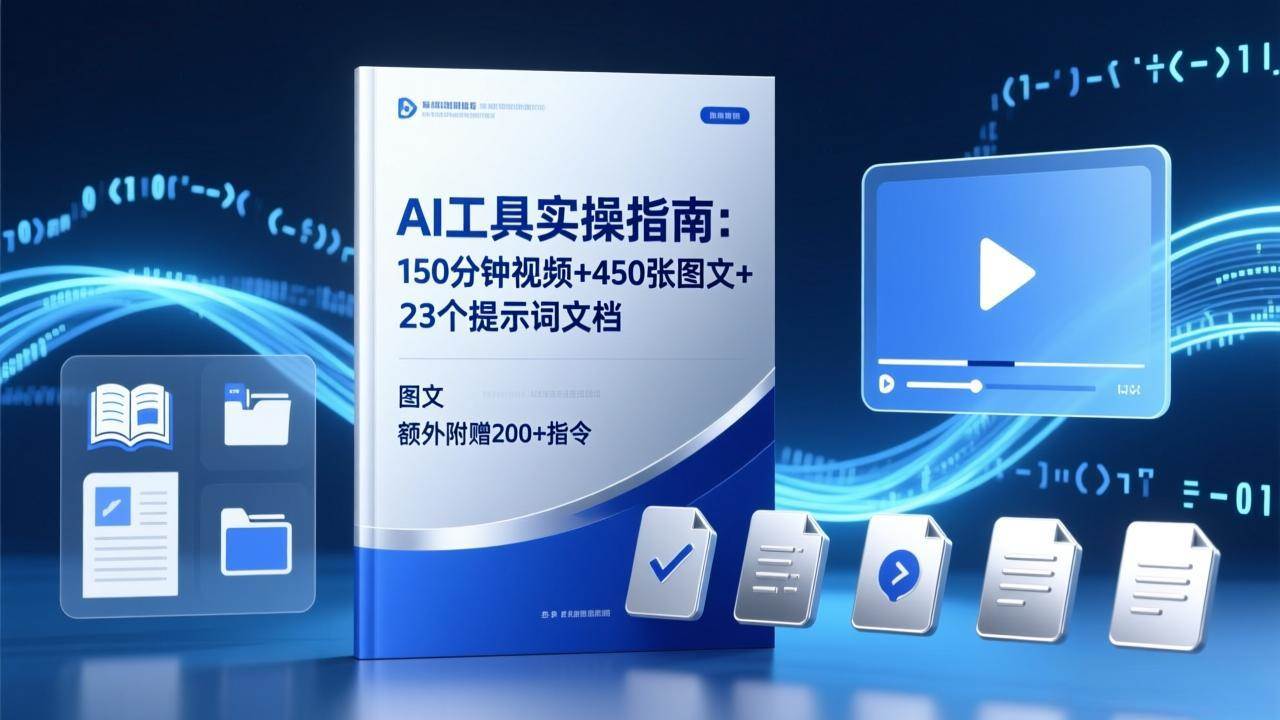 （17504期）AI工具实操指南：150分钟视频+450张图文+23个提示词文档，额外附赠200+指令 - 项目资源网