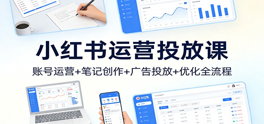小红书运营投放课：账号运营+笔记创作+广告投放+优化全流程 - 项目资源网