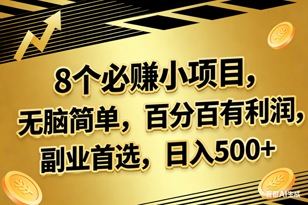 （17793期）10个必赚的小项目，百分百有利润，无脑简单，副业首选，日入300+ - 项目资源网