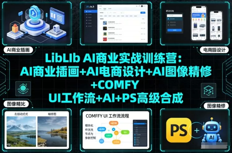 LibLIb AI商业实战训练营：AI商业插画+AI电商设计+AI图像精修+COMFY UI工作流+AI+PS高级合成 - 项目资源网
