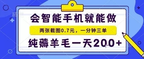 手机项目，二十秒一单，纯薅羊毛一天2张+做就有【揭秘】 - 项目资源网