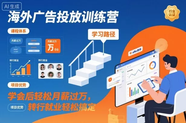海外广告投放训练营，学会后轻松月薪过万，转行就业轻松搞定 - 项目资源网