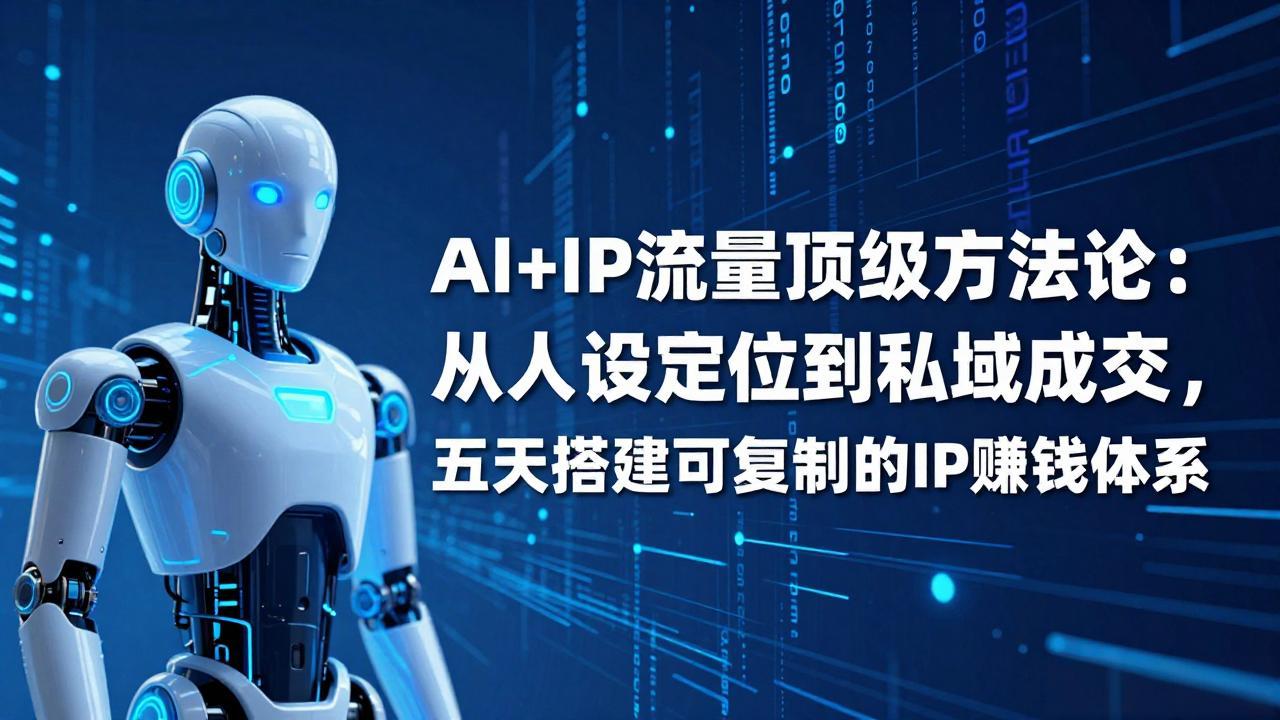 AI+IP顶级方法论：从人设定位到私域成交，五天搭建可复制的IP赚钱体系 - 项目资源网
