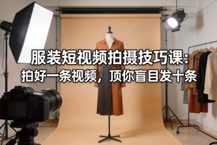 服装短视频拍摄技巧课：拍好一条视频，顶你盲目发十条 - 项目资源网