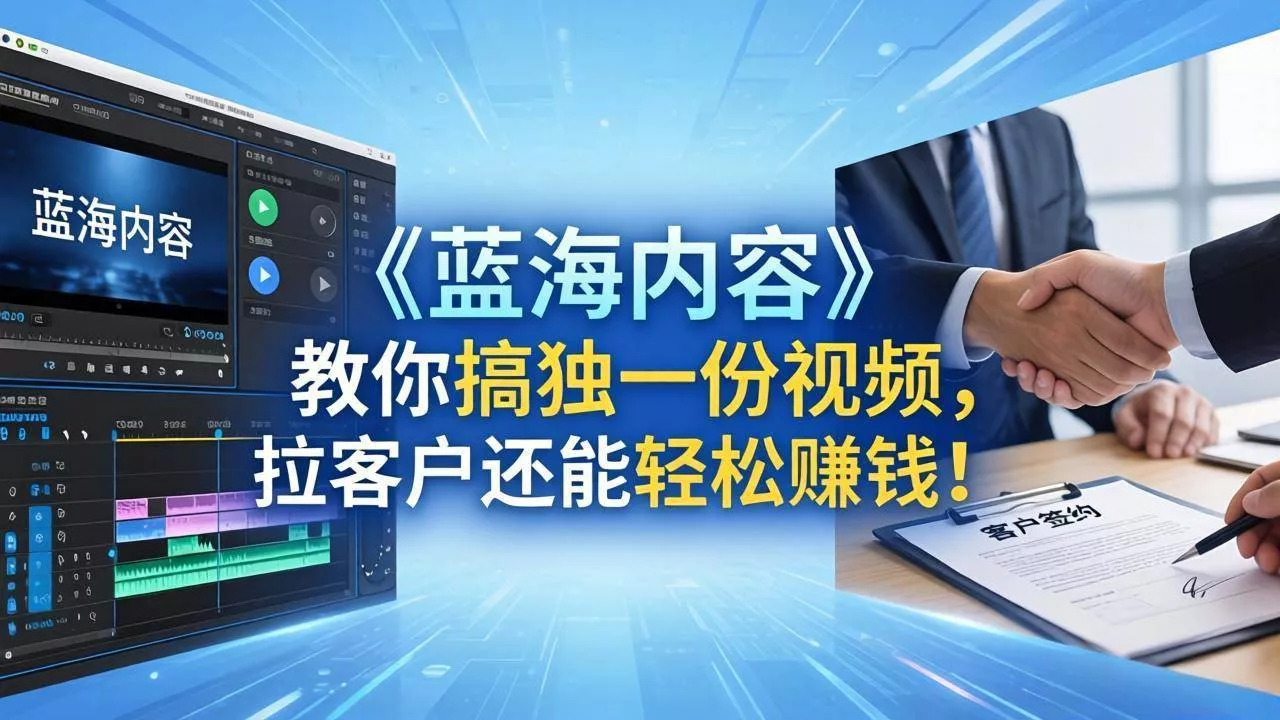 （18301期）做视频卷不动了？《蓝海内容》教你搞独一份视频，拉客户还能轻松赚钱！ - 项目资源网