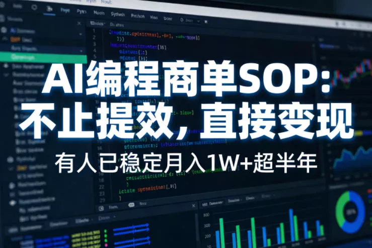 AI编程商单SOP，AI编程不能只给工作提效，还要直接变现，有人已经稳定月入1W+半年了 - 项目资源网