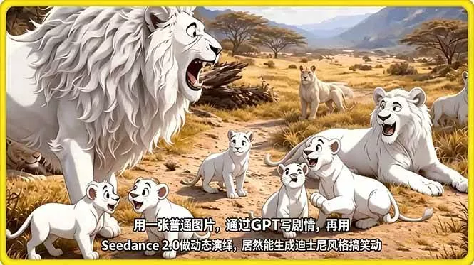 （18137期）用一张普通图片，通过GPT写剧情，再用Seedance 2.0做动态演绎，居然能生成迪士尼风格搞笑动画 - 项目资源网