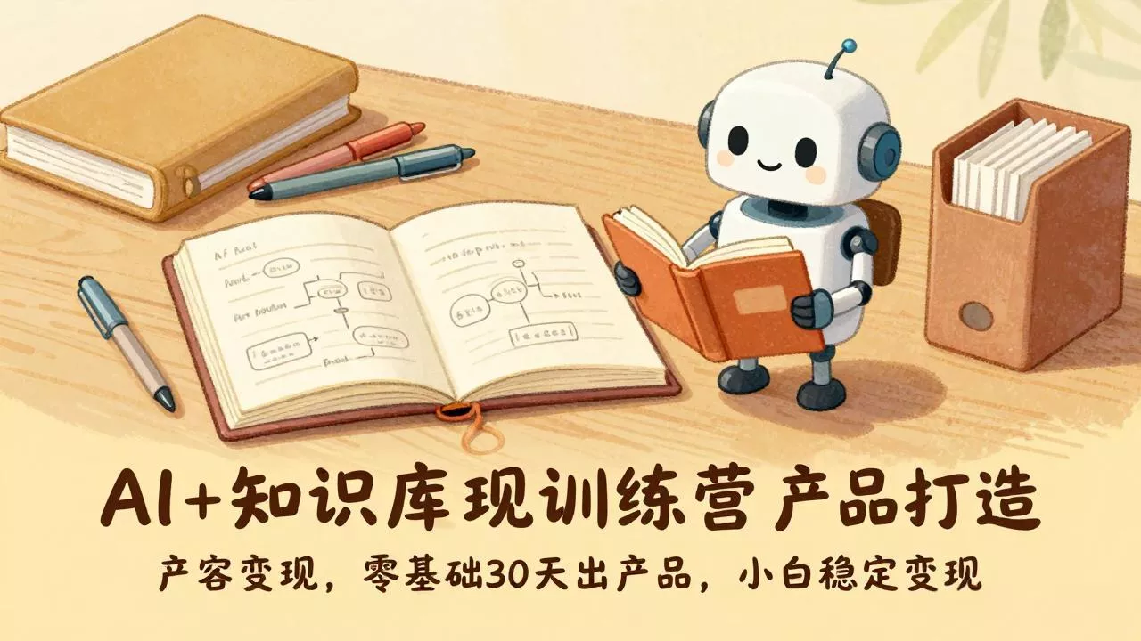 AI+知识库变现训练营，产品打造、内容创作、全平台变现，零基础30天出产品，小白稳定变现 - 项目资源网