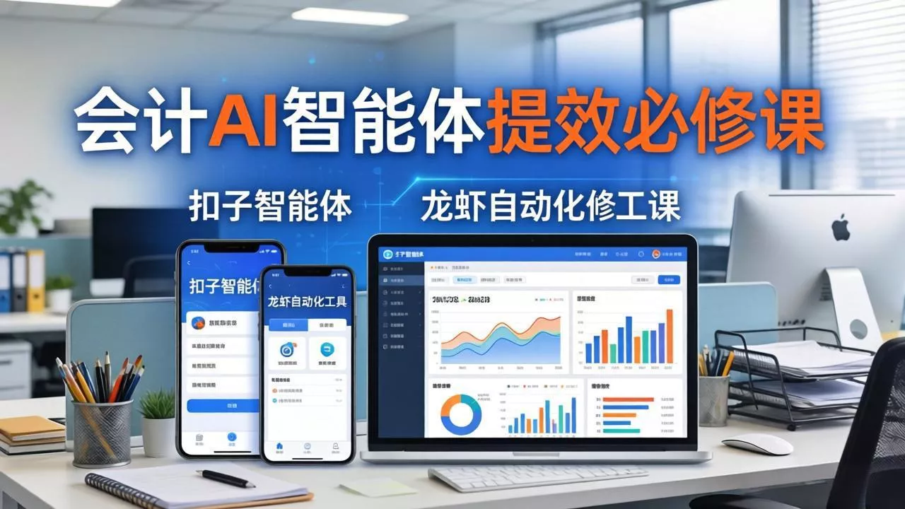 财务会计AI智能体提效必修课：扣子智能体+龙虾自动化+报表分析，一站式提升财务工作效率 - 项目资源网