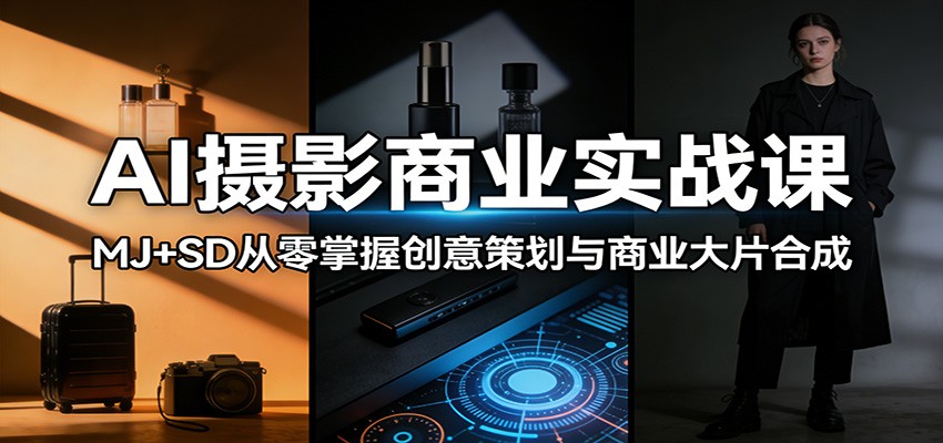 AI摄影商业实战课：MJ+SD从零掌握创意策划与商业大片合成 - 项目资源网