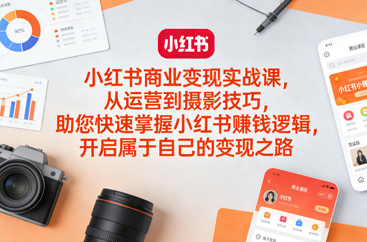 小红书商业变现实战课，从运营到摄影技巧，助您快速掌握小红书賺钱逻辑，开启属于自己的变现之路 - 项目资源网