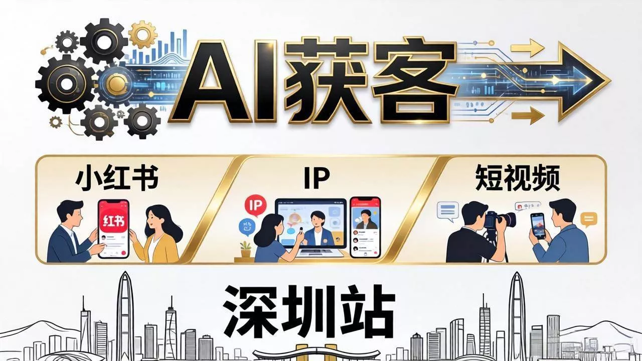 （18264期）2026AI获客大课深圳站：4月17日-19日3天2夜拆透小红书+IP+短视频，老板操盘手必来