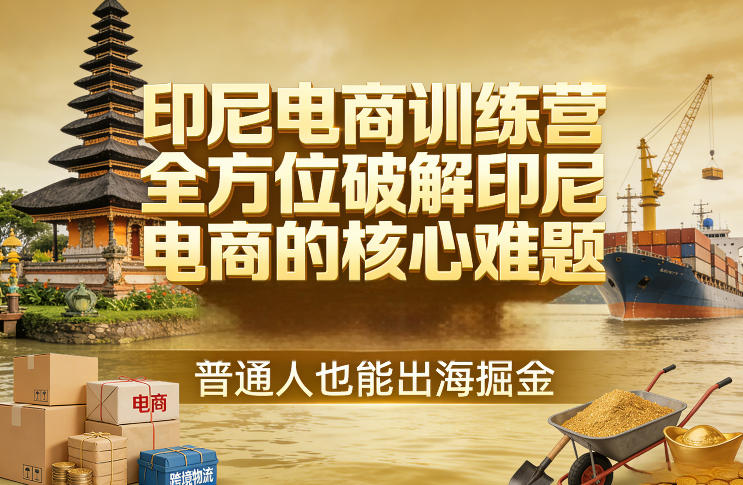 印尼电商训练营，全方位破解印尼电商的核心难题，普通人也能出海掘金 - 项目资源网