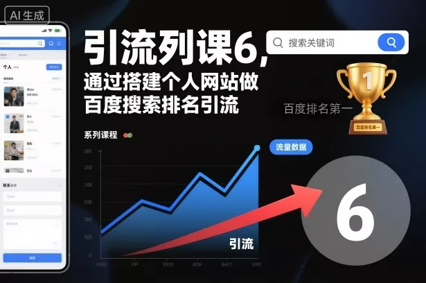 引流系列课6，通过搭建个人网站做百度搜索排名引流 - 项目资源网