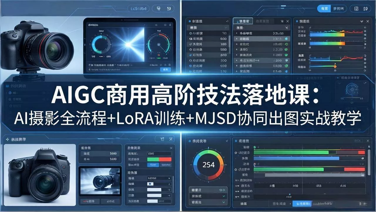（18254期）AIGC商用高阶技法落地课：AI摄影全流程+LoRA训练+MJSD协同出图实战教学 - 项目资源网