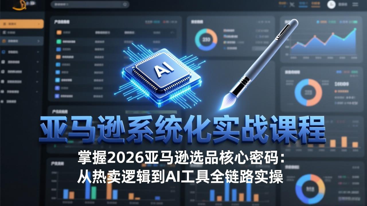 亚马逊系统化实战课-更新3月：2026最新选品方法论，从热卖原因分析到AI作图，提升选品成功率 - 项目资源网