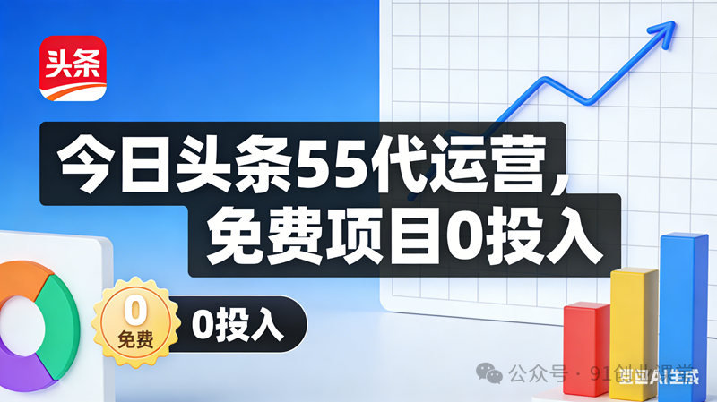 今日头条55代运营【社群免费项目】免.费.项.目,0投入，全新躺.zhuan模式 - 项目资源网