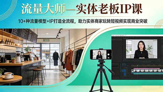 （17638期）流量大师—实体老板IP课：10+种流量模型+IP打造全流程，助力实体商家玩转短视频实现商业突破 - 项目资源网