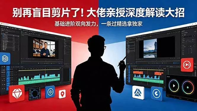 （18384期）别再盲目剪片了！大佬亲授深度解读大招，基础进阶双向发力，一条过精选拿独家 - 项目资源网