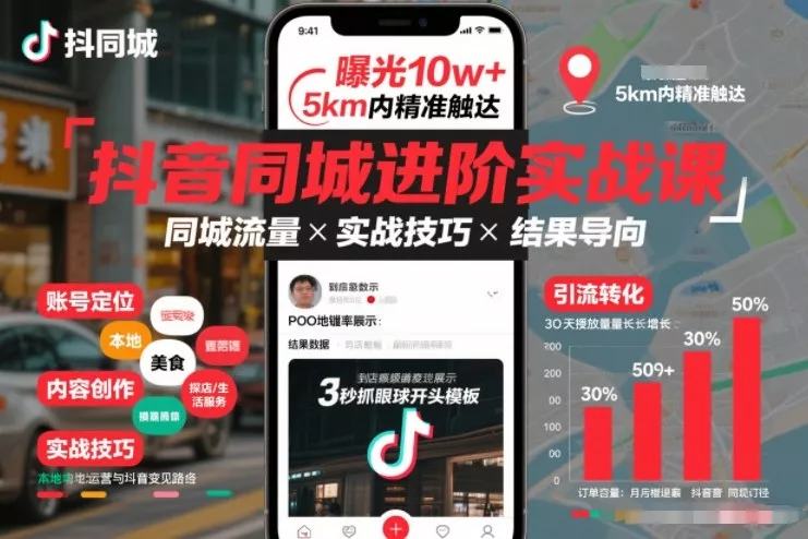 抖音同城进阶实战课，助你同城流量拿到结果 - 项目资源网