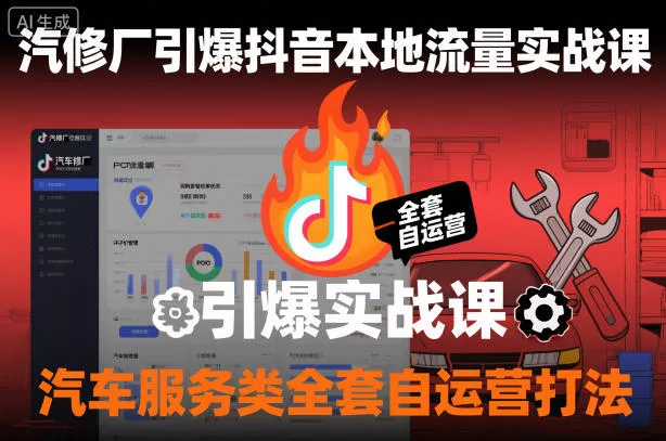 汽修厂引爆抖音本地流量实战课，汽车服务类全套自运营打法 - 项目资源网