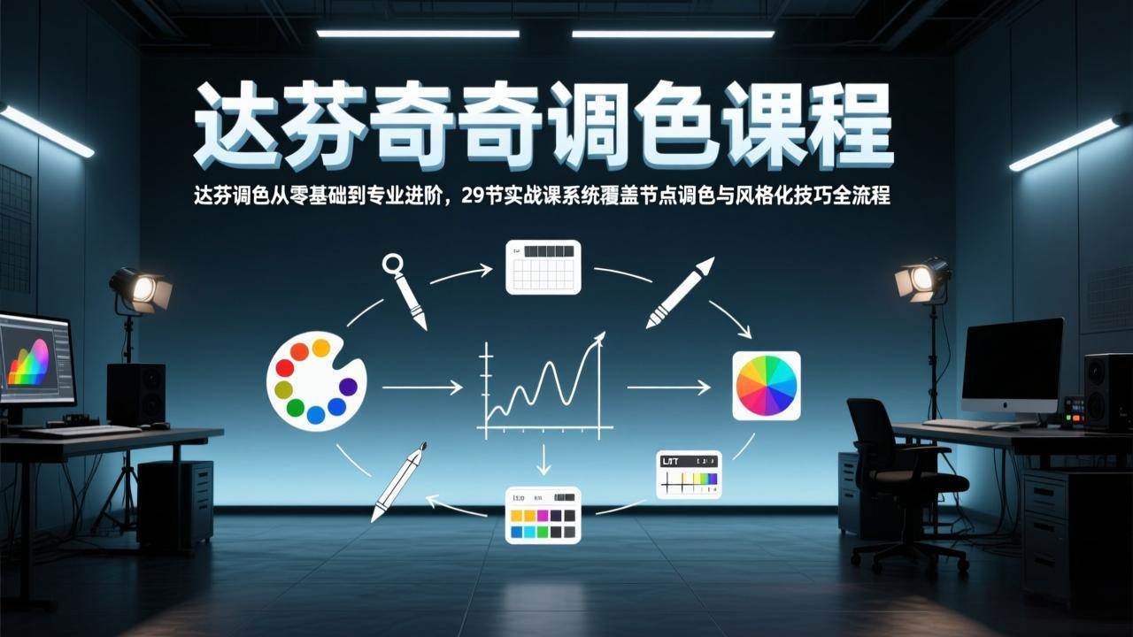 （17484期）达芬奇调色从零基础到专业进阶，29节实战课系统覆盖节点调色与风格化技巧全流程 - 项目资源网