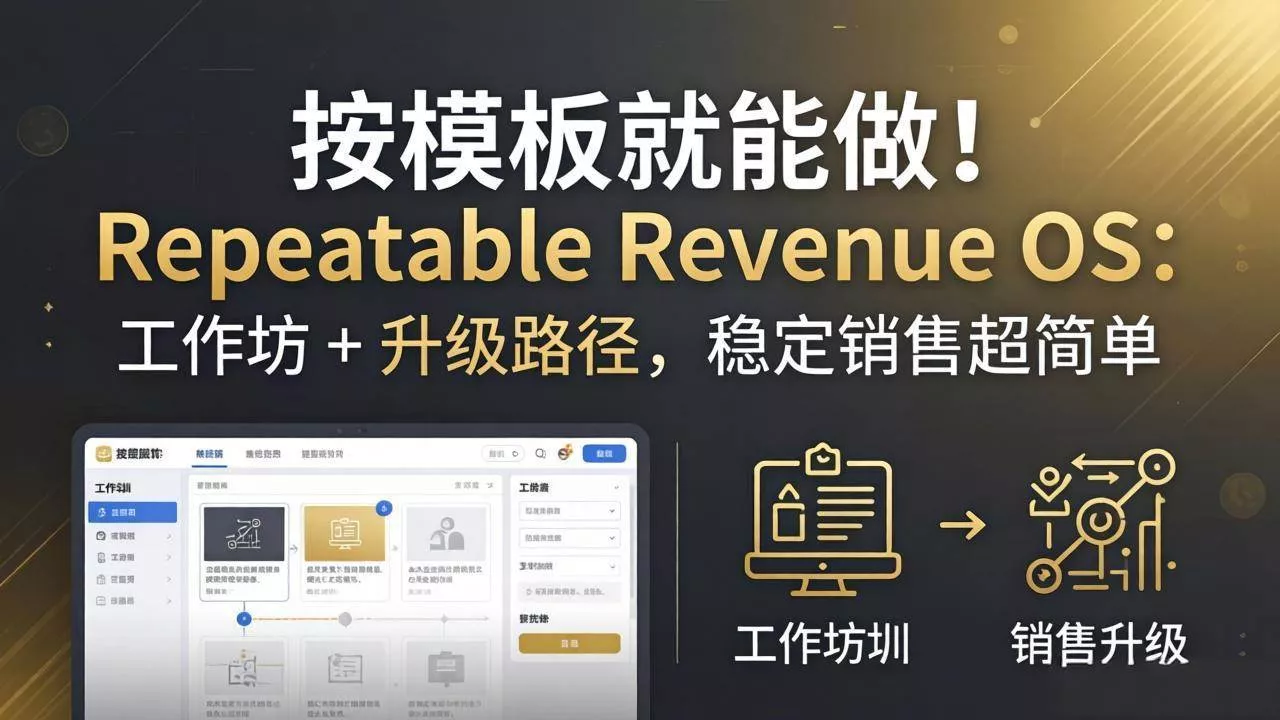 （18085期）按模板就能做！Repeatable Revenue OS：工作坊 + 升级路径，稳定销售超简单 - 项目资源网