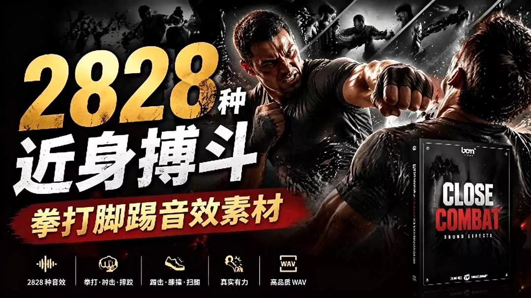 宝藏级别音效！2828种近身搏斗拳打脚踢音效素材，全部中文分类，免解压使用 Close Combat - 项目资源网