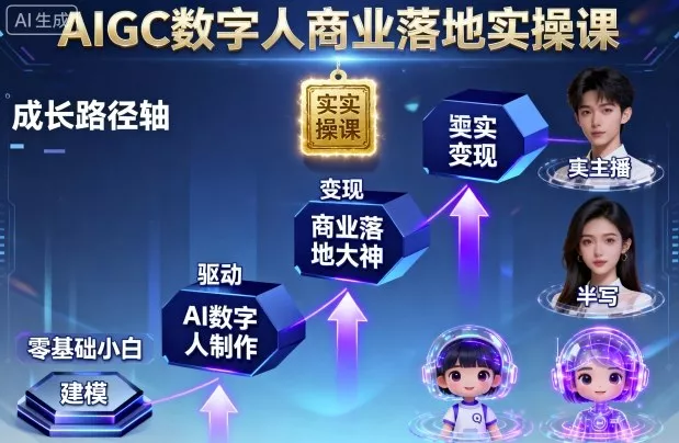 AIGC数字人商业落地实操课，从零基础小白到AI数字人大神 - 项目资源网