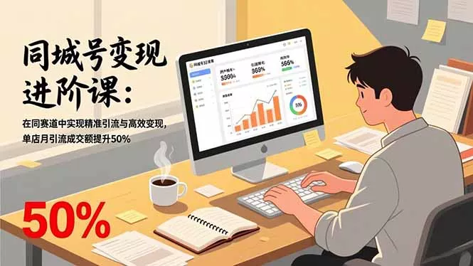 同城号变现进阶课：在同城赛道中实现精准引流与高效变现，单店月引流成交额提升50% - 项目资源网