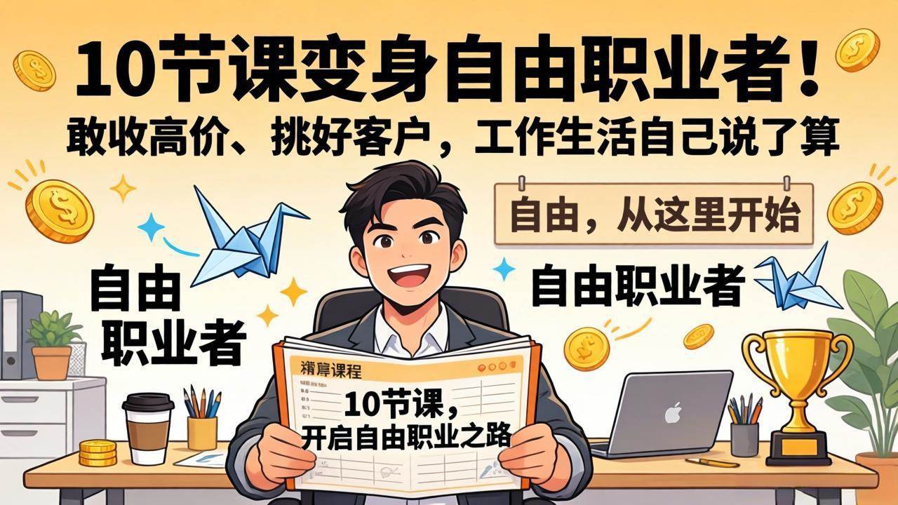 （17663期）10 节课变身自由职业者！敢收高价、挑好客户，工作生活自己说了算 - 项目资源网
