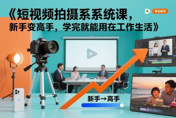 短视频拍摄系统课，新手变高手，学完就能用在工作生活 - 项目资源网